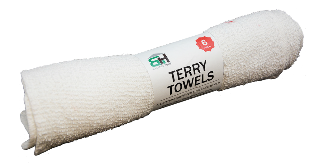 6pk Terry Towels - White (12pc case)