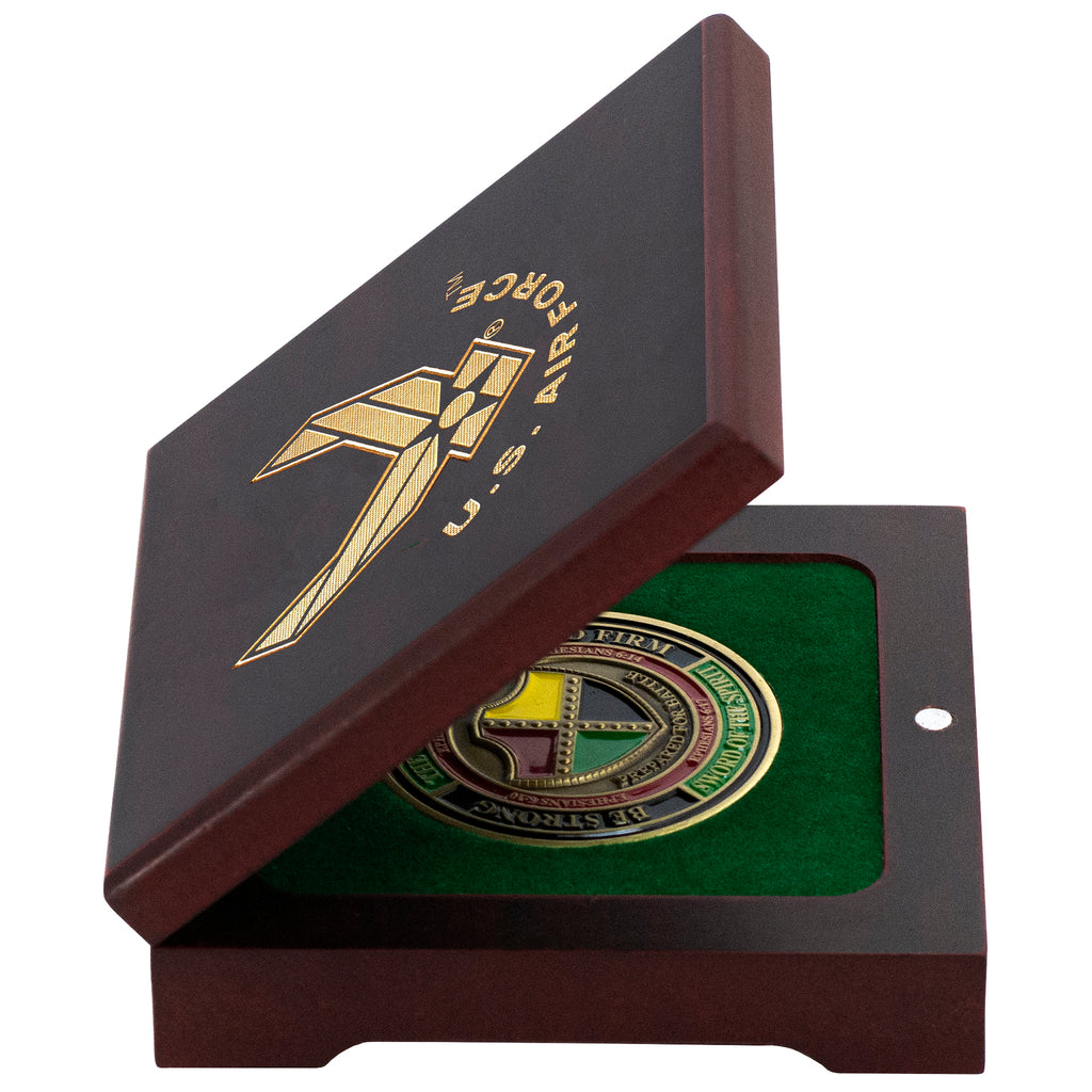 Licensed U.S. Air Force Wooden Single Coin Box