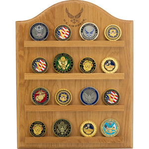 Licensed Military Wooden Wall Coin Holder