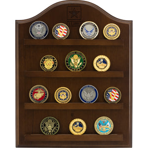 Licensed Military Wooden Wall Coin Holder